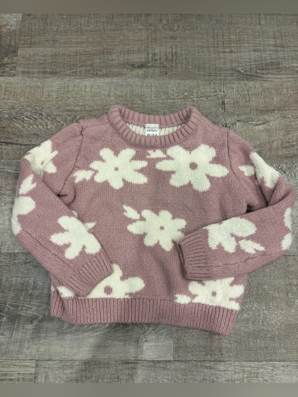 Carter's Dusty Pink Floral Crewneck Sweater